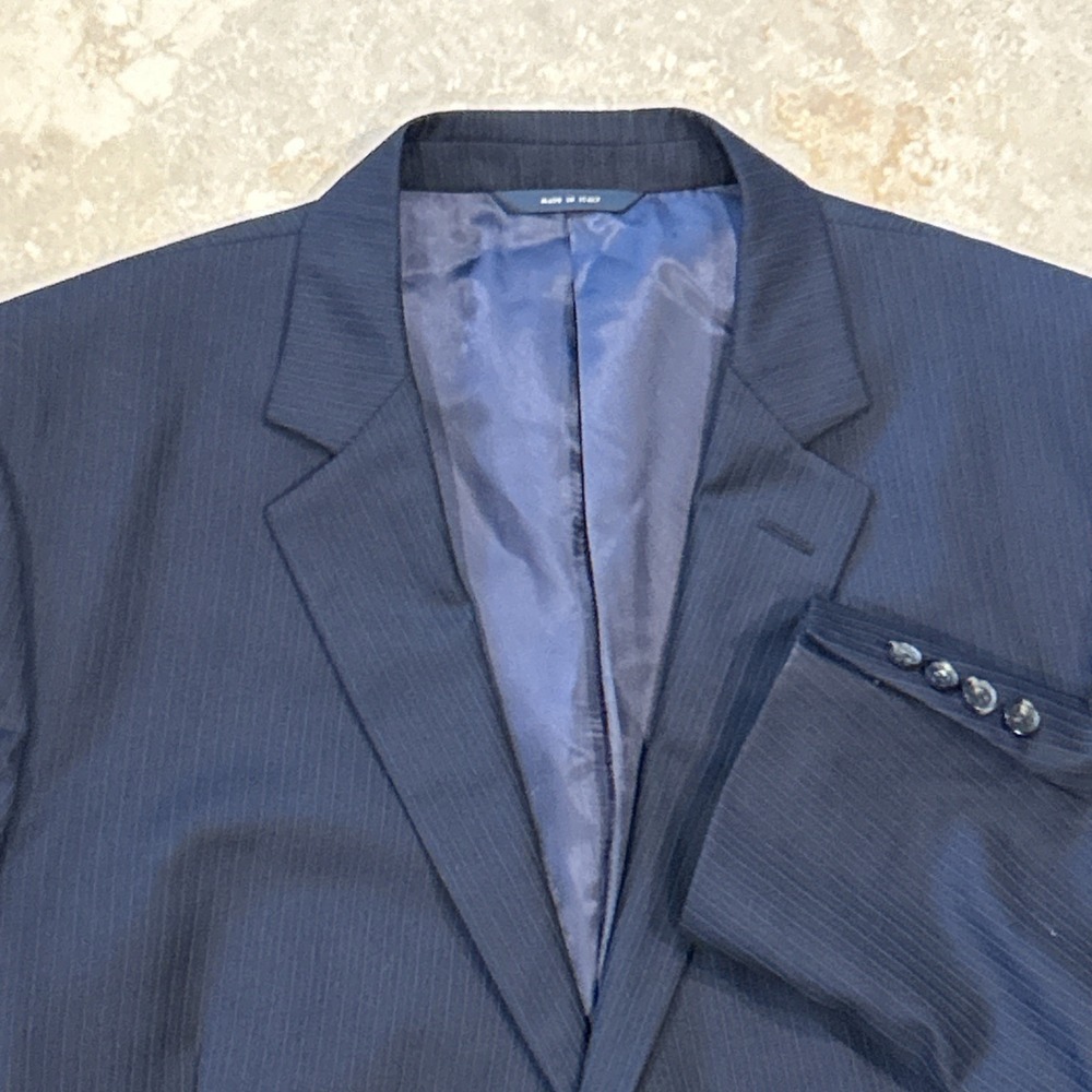 Brooks Brothers 1818 Fitzgerald Blazer Mens 48L Black Vitale Barberis Canonico